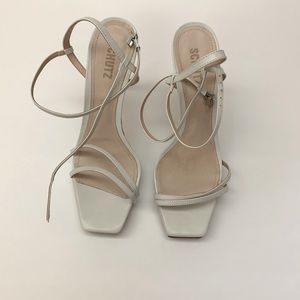 Schutz Off White Heeled Sandals